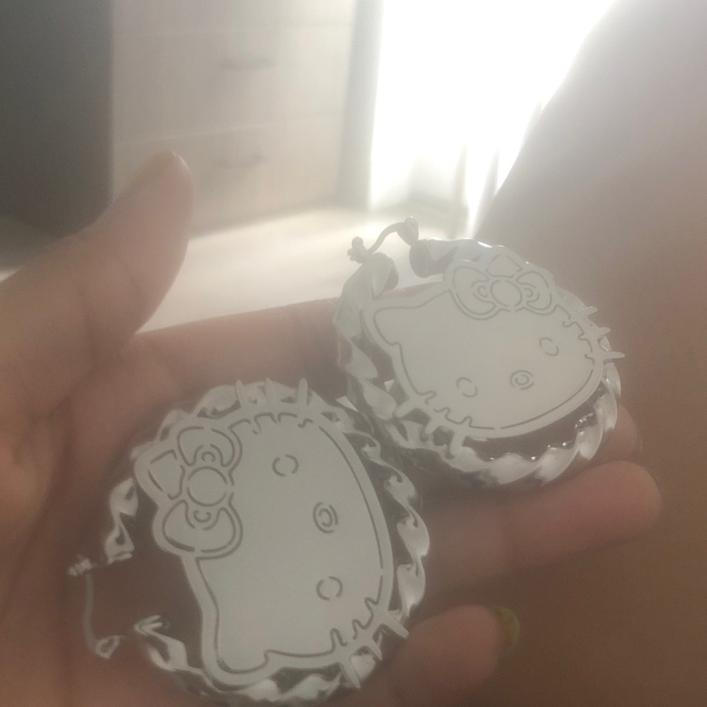 Hello Kitty Silver Mirror Phone Grips Pair